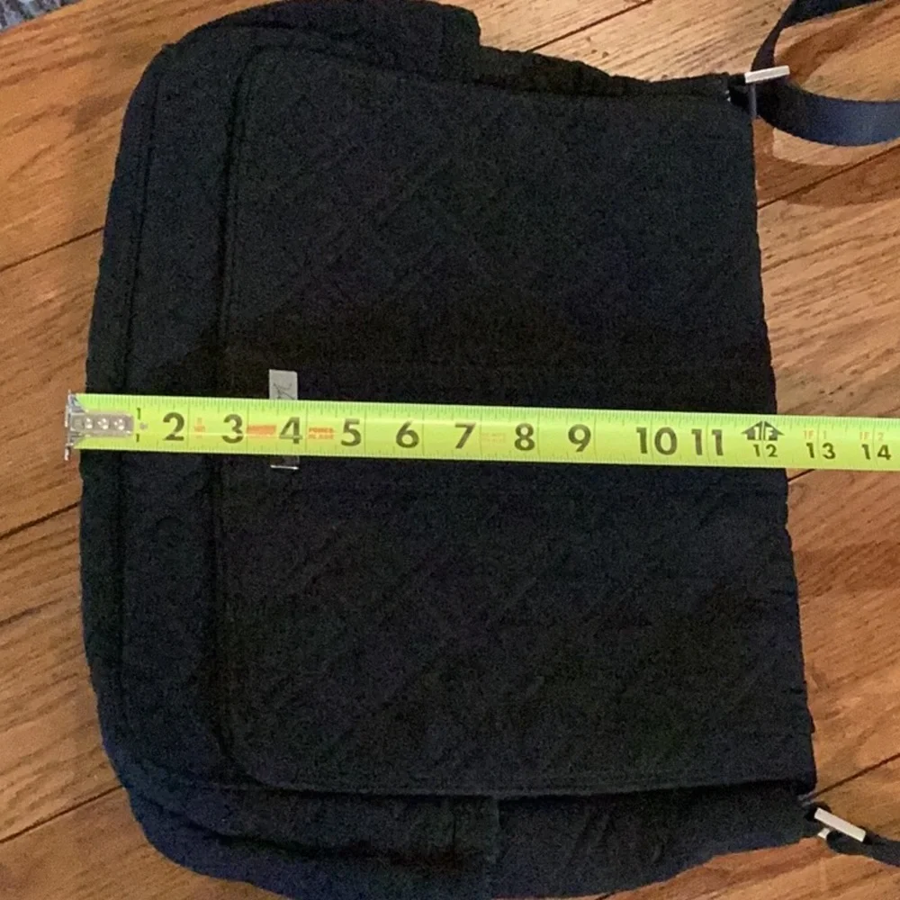 Vera Bradley Black Quilted Messenger Bag, laptop bag